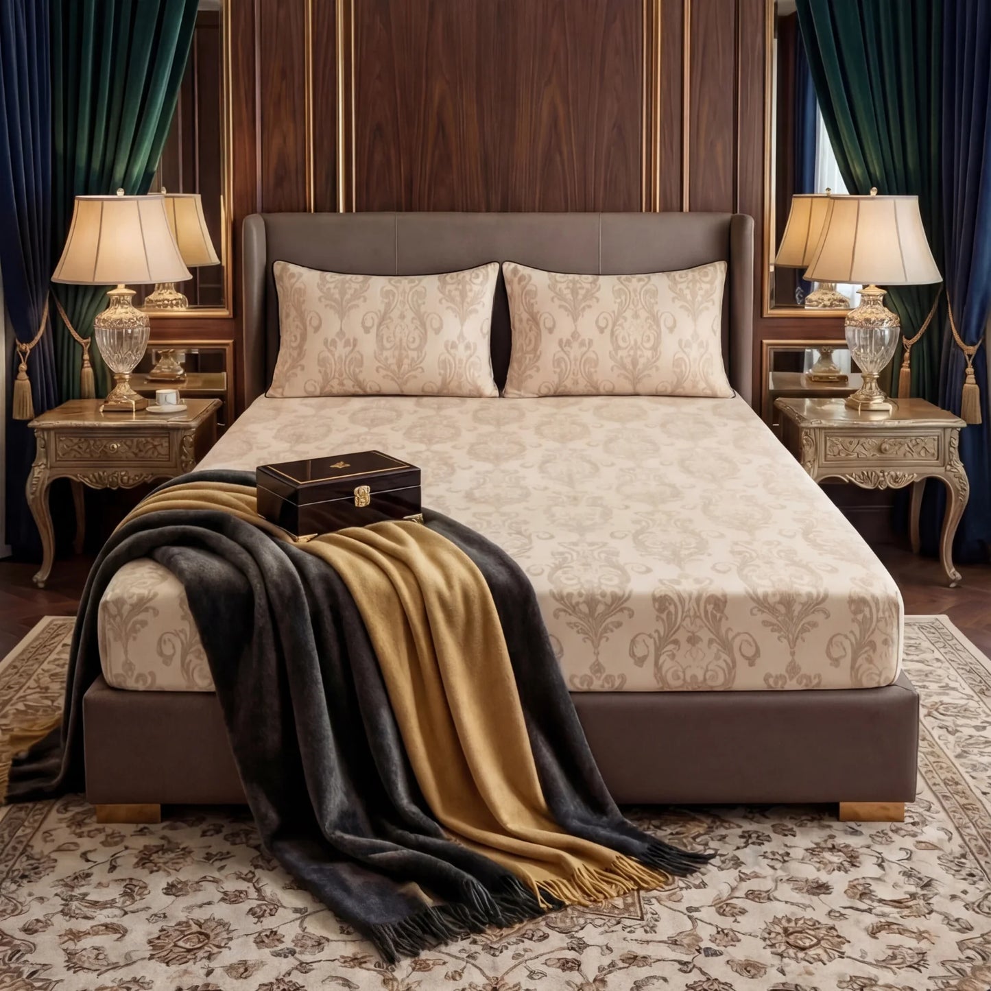 FLOWER/L.SKIN VELVET fitted bedsheet - (premium)