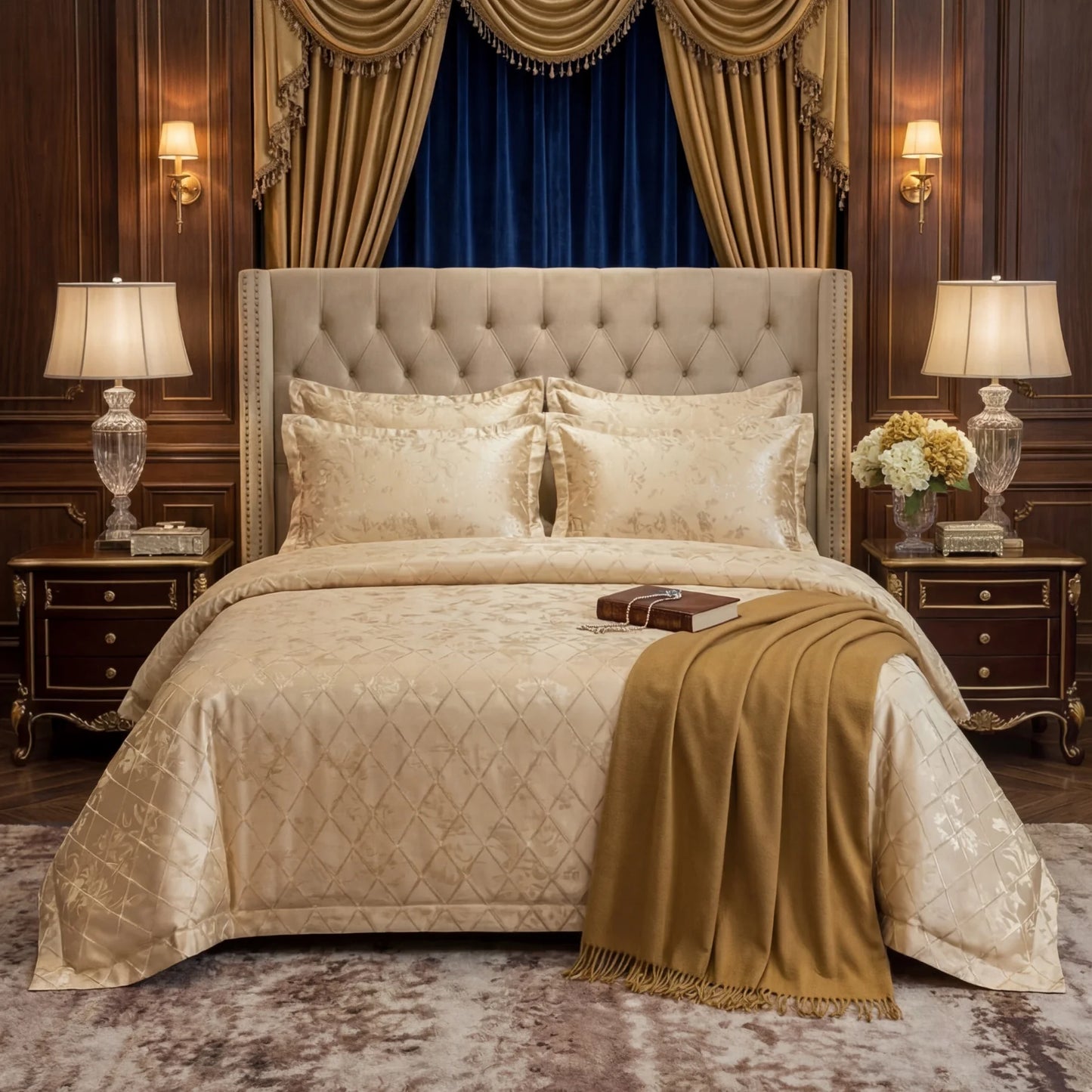 MILITARY/L.SKIN VELVET BEDSHEET SET - 5 PCS