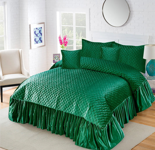 GREEN LUXURY BEDSHEET SET- 5 PCS