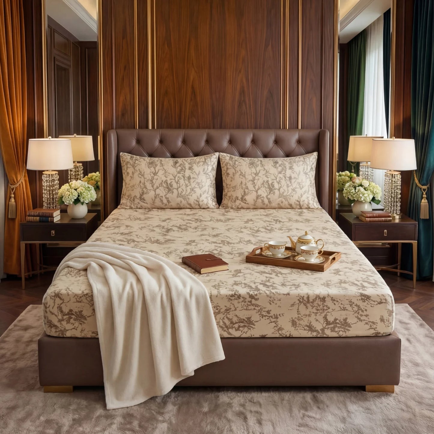MILITARY/L.SKIN VELVET fitted bedsheet - (premium)
