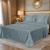 MILITARY/GREY VELVET BEDSHEET SET - 5 PCS