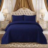 YALE BLUE BEDSPREAD SET - 3 PCS (PREMIUM)