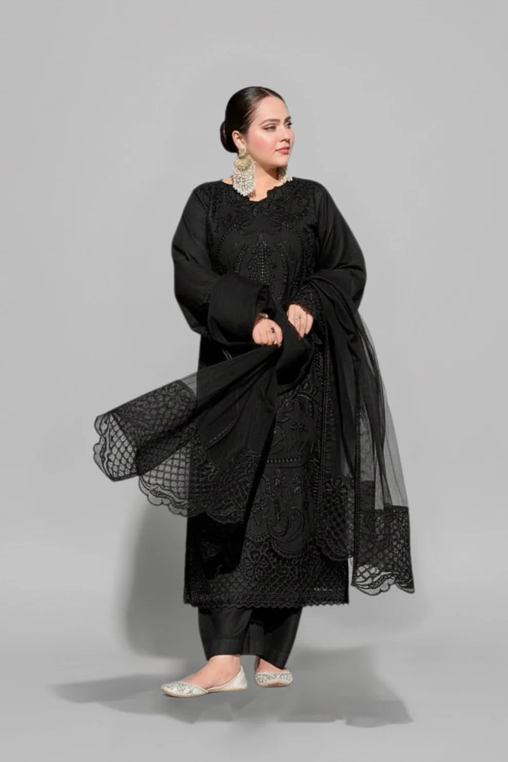 Black Shanzay - 3 Piece Stitched Dress