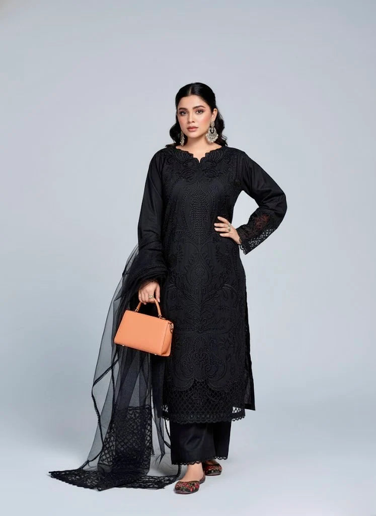 Black Shanzay - 3 Piece Stitched Dress