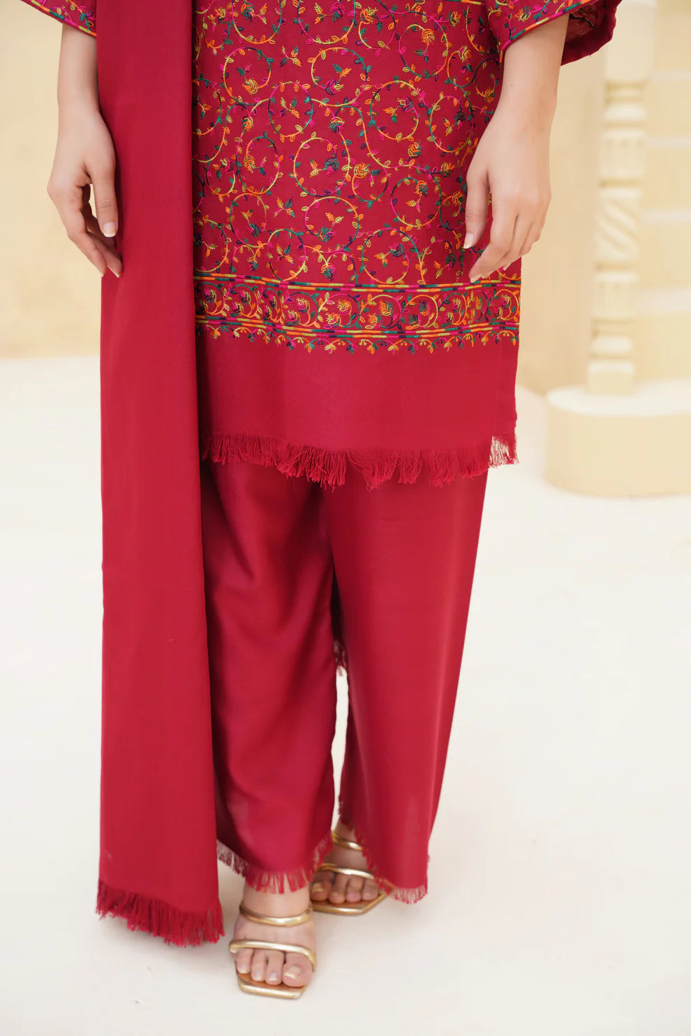 Gulaal 3PC Maroon