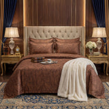 TREE/BROWN VELVET BEDSHEET SET - 5 PCS