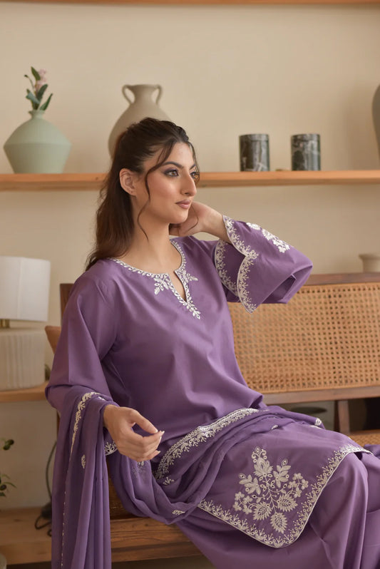 Zoha - 3 Piece Stitched Dress
